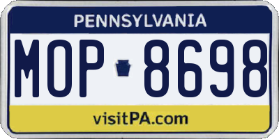 PA license plate MOP8698