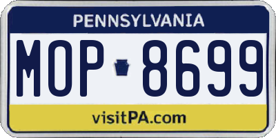 PA license plate MOP8699