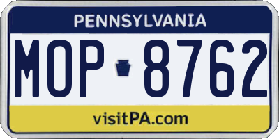 PA license plate MOP8762