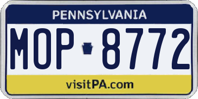PA license plate MOP8772