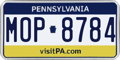 PA license plate MOP8784