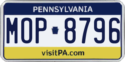 PA license plate MOP8796