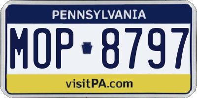 PA license plate MOP8797