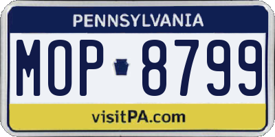 PA license plate MOP8799