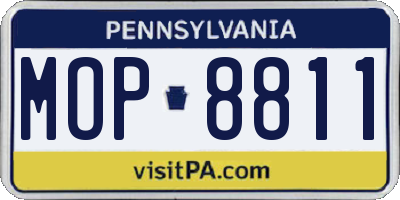 PA license plate MOP8811