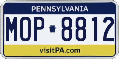 PA license plate MOP8812