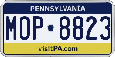 PA license plate MOP8823