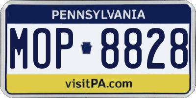 PA license plate MOP8828