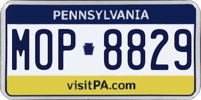PA license plate MOP8829