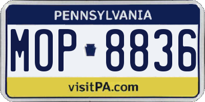 PA license plate MOP8836