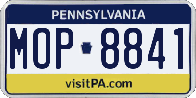 PA license plate MOP8841