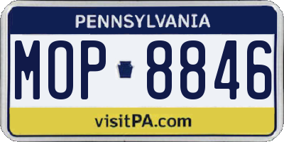 PA license plate MOP8846