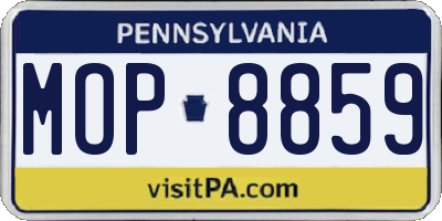 PA license plate MOP8859
