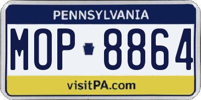 PA license plate MOP8864