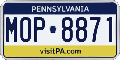 PA license plate MOP8871
