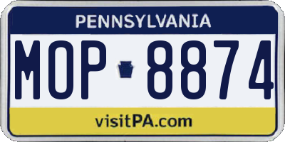 PA license plate MOP8874