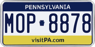 PA license plate MOP8878