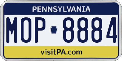 PA license plate MOP8884