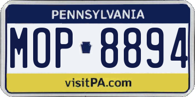 PA license plate MOP8894