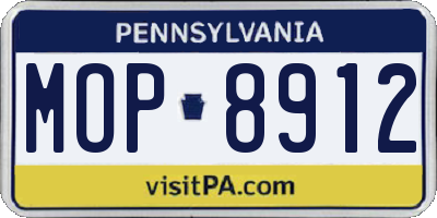 PA license plate MOP8912