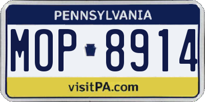 PA license plate MOP8914