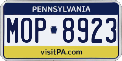 PA license plate MOP8923