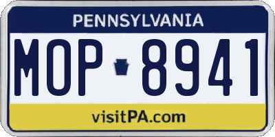 PA license plate MOP8941