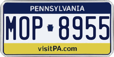 PA license plate MOP8955