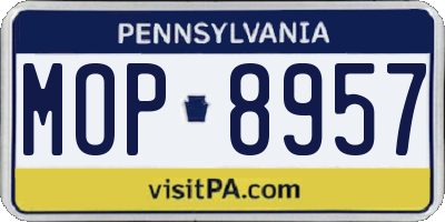 PA license plate MOP8957