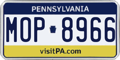 PA license plate MOP8966