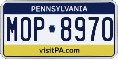 PA license plate MOP8970