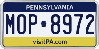 PA license plate MOP8972