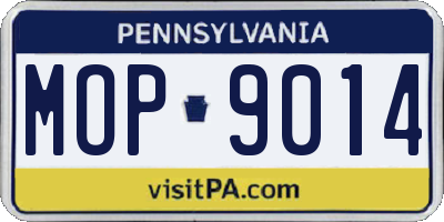 PA license plate MOP9014