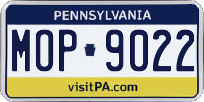 PA license plate MOP9022