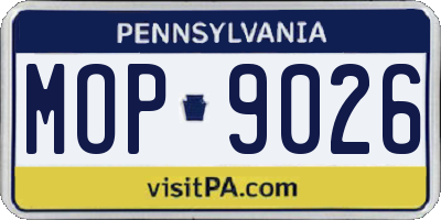 PA license plate MOP9026