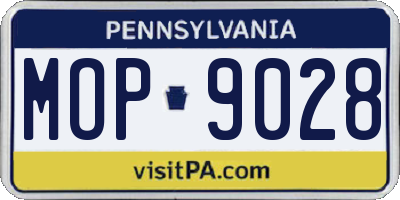 PA license plate MOP9028