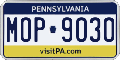 PA license plate MOP9030