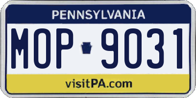 PA license plate MOP9031