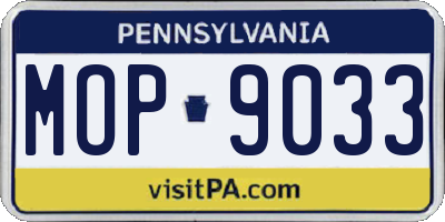 PA license plate MOP9033