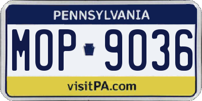 PA license plate MOP9036