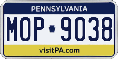 PA license plate MOP9038