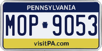 PA license plate MOP9053