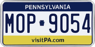 PA license plate MOP9054