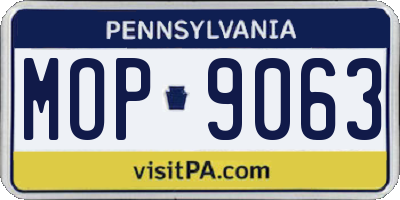 PA license plate MOP9063