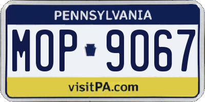PA license plate MOP9067