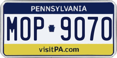 PA license plate MOP9070