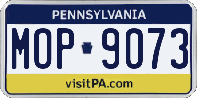 PA license plate MOP9073