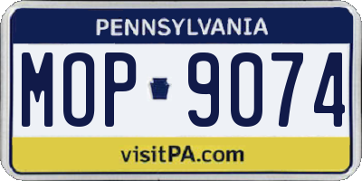 PA license plate MOP9074