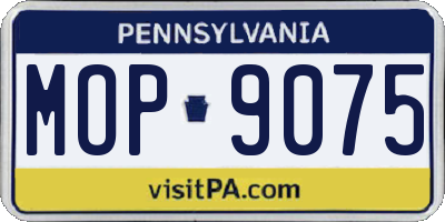 PA license plate MOP9075