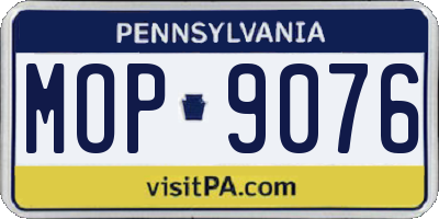 PA license plate MOP9076